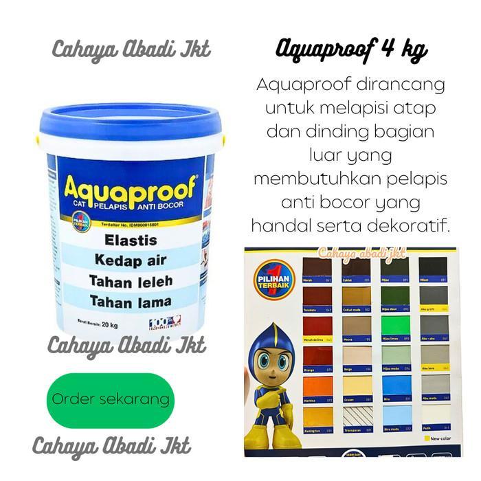 "New" Aquaproof Cat Pelapis Anti Bocor 4KG Kedap Air Tahan Lama & Elastis untuk Bubungan Atap