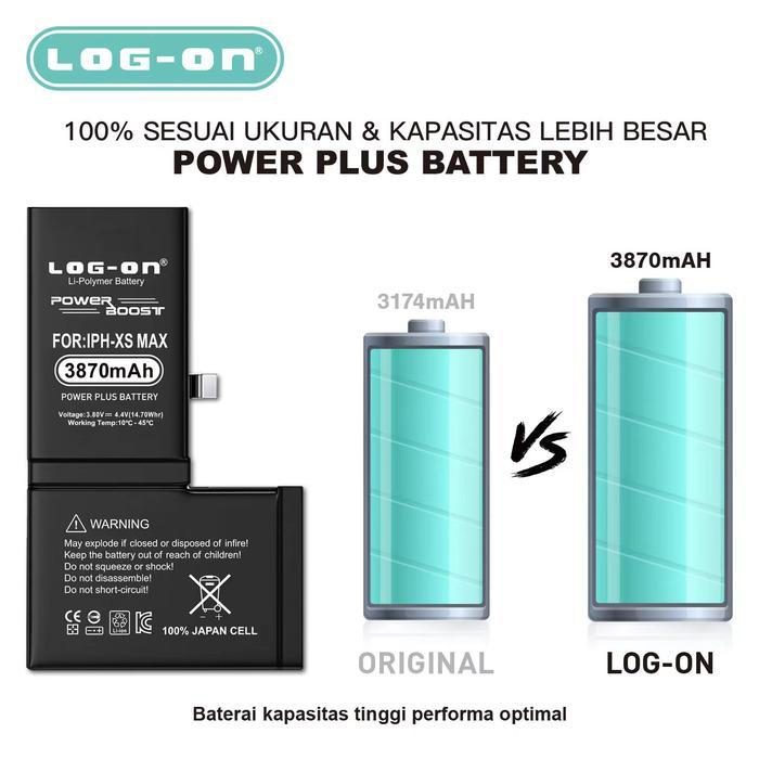 Log On - Baterai For Iphone Xs Max Power Plus Original Battery Baterai Batre