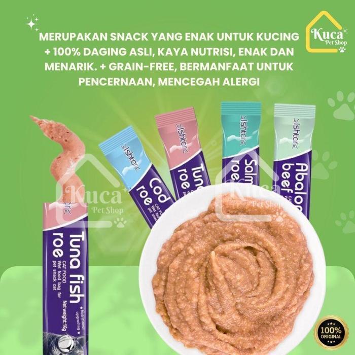 Ishtar Creamy Treats Wet Food Snack Cat Strip Makanan Basah Kucing Cemilan Kitten setara Meo Liebao