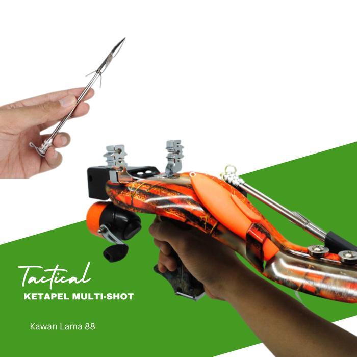 Fullset ketapel reel paser panah ikan doubleshot komplit