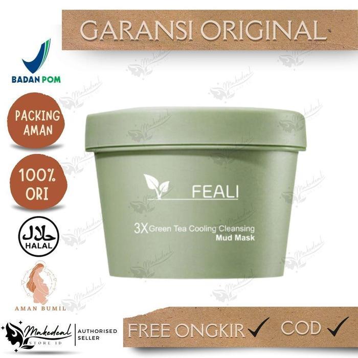 Feali Green Tea Clay Mask - Masker Wajah Pore Clean Clay Mask