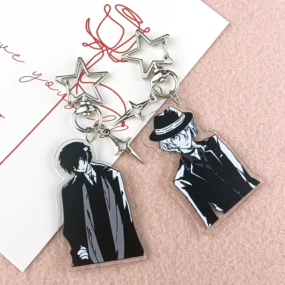 Anime Bsd Dazai Osamu And Chuuay Keychain Bungou Stray Dogs Soukoku Inspiration Acrylic Keychain