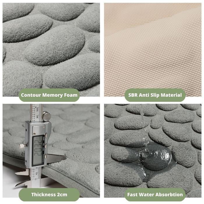 KOKOMI Premium Keset Memory Foam IWA Keset Kamar Mandi Tebal Bathroom Mat Memory Foam Tebal Keset