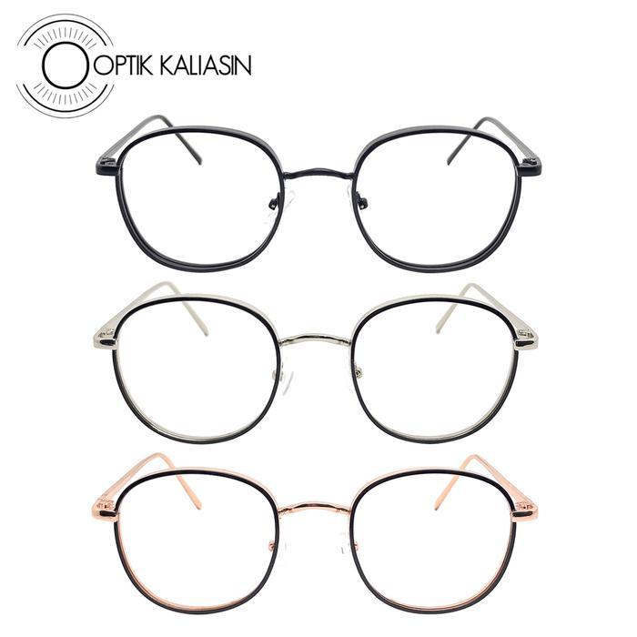 OPTIK KALIASIN - Frame Kacamata pria wanita besi bulat tipis kekinian 2261