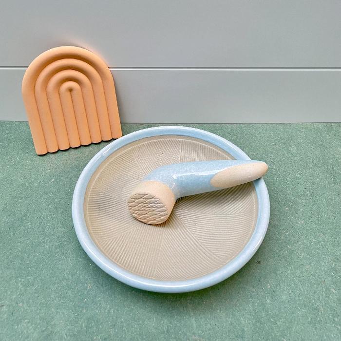 TERLARIS Ceriche Cobek Keramik & Uleg sambal keramik SNI / Cobek Aesthetic / Cobek kekinian /