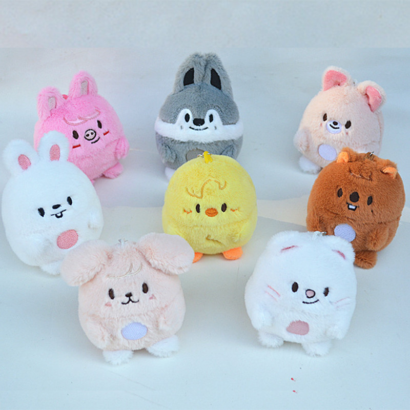 New SKZOO X Crazy Animal City Collaboration Stray Kids Wolf chan BbokAri Plush Animal Doll Keychain