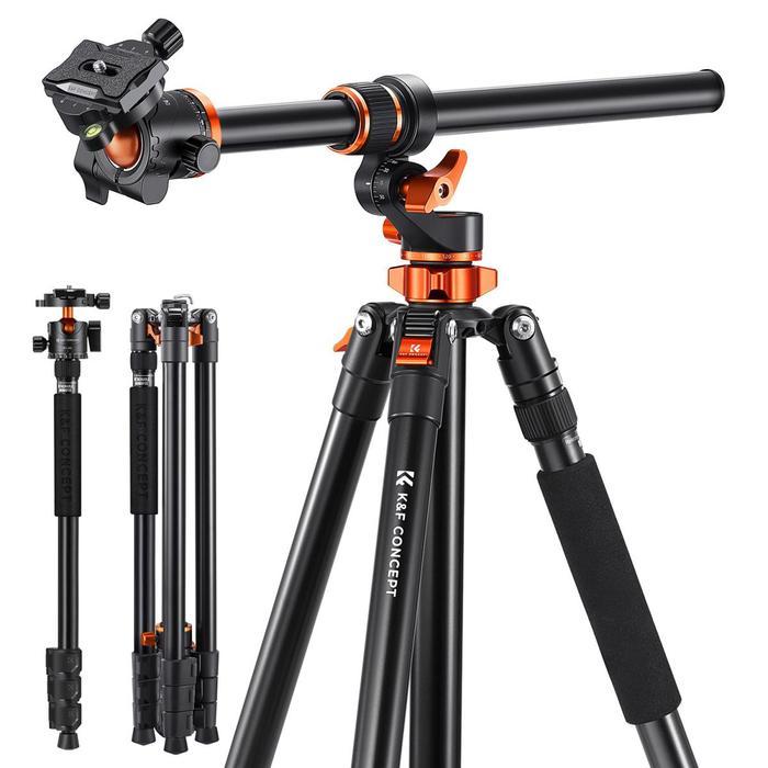 K&F Concept T254A7 + BH-28L 90''/2.3m Camera Tripods magnesium aluminum alloy Tripods Reversible