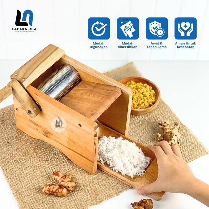 Parutan Kelapa Manual Serbaguna Anti Slip Bahan Kayu Asli - Mesin Parut Kelapa Bearing Multifungsi -