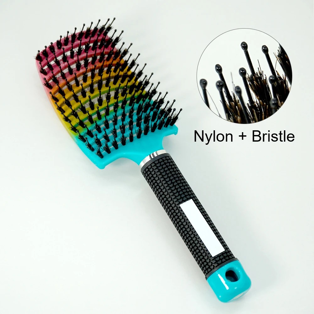 Detangling Hair Brush Bristle&Nylon Hair Brush Wet Curly Hair Brush Massage Anti Static Hair Brush