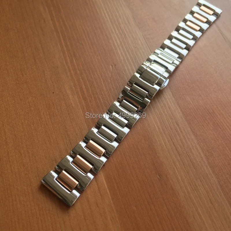 Steel Half Rose Gold Watch Band Strap Belt Bracelet 18mm for Chopard Imperiale 36mm Watch