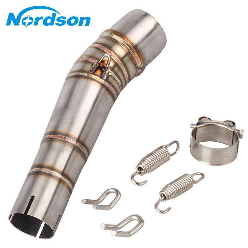Terbaru Nordson Motorcycle Exhaust middle Link pipe Slip-on For HONDA NC700 NC750X NC750 NC700S 2012