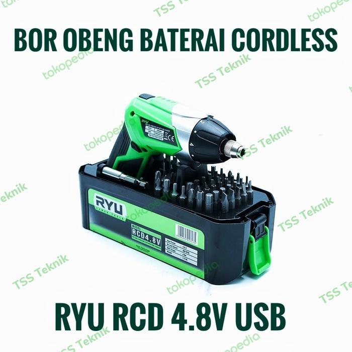 Mesin Bor Obeng Cordless Ryu Rcd 4.8V / Mesin Bor Obeng Batterai Usb