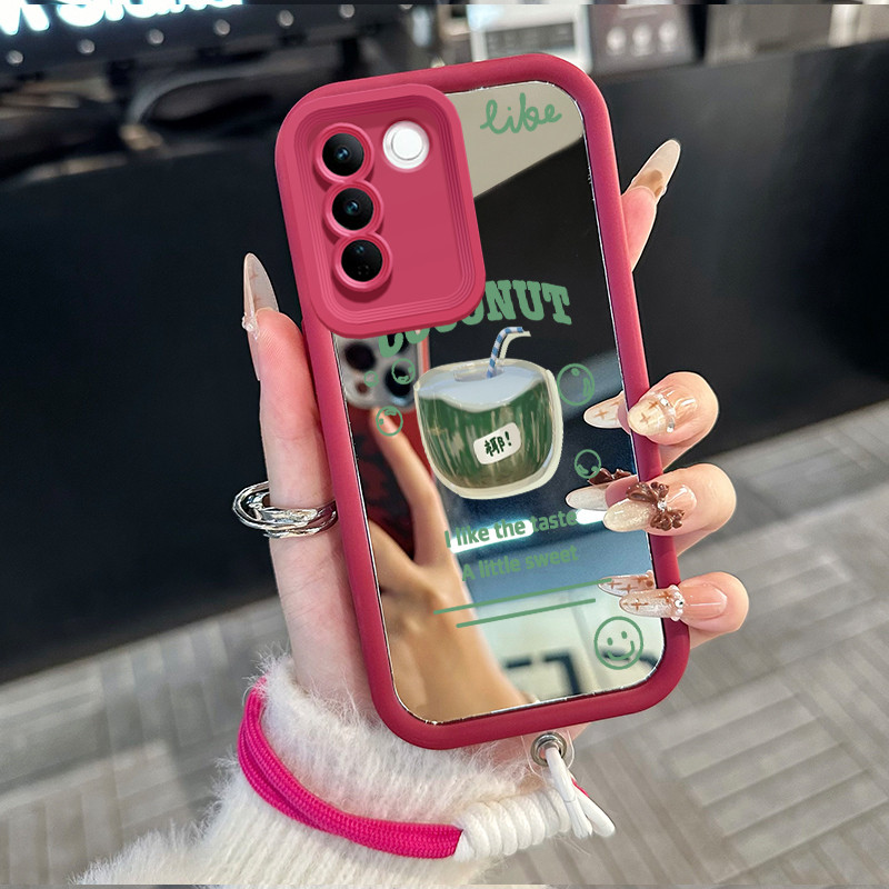 Casing Hp untuk VIVO V27 5G V27 Pro 5G Case Casing Kopi dan kelapa pola Silikon Softcase Kasing HP t