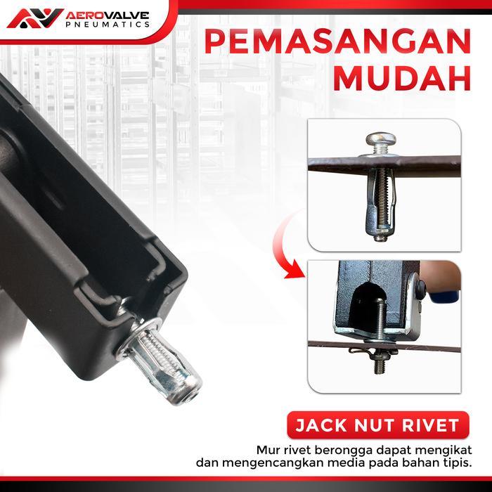 Jack Nut - Rivet Plat Metal Mur Baut Drat Sekrup Fisher M4 M5 M6 M8 Skrup (50 PCS)