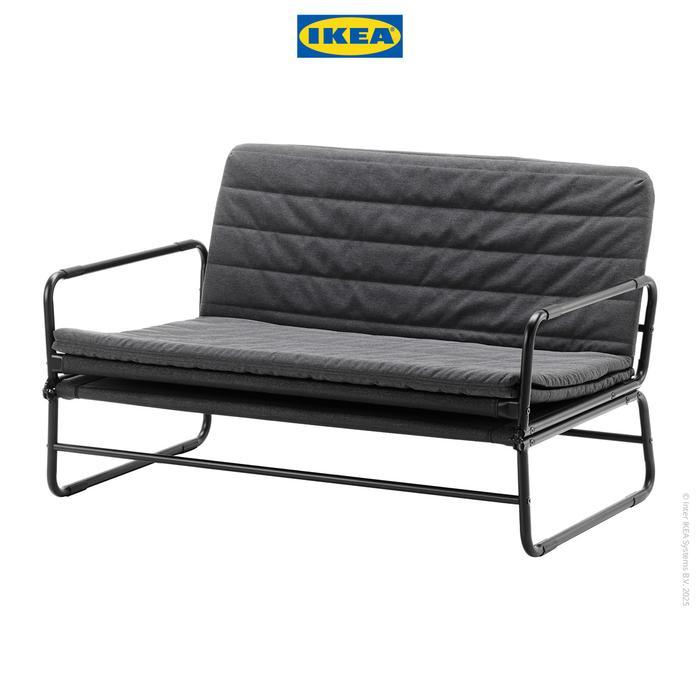 Promo Ikea Hammarn Sofa Bed Knisa Abu-Abu Tua 120Cm, Bahan Busa Nyaman, Garansi 10 Tahun, Cocok