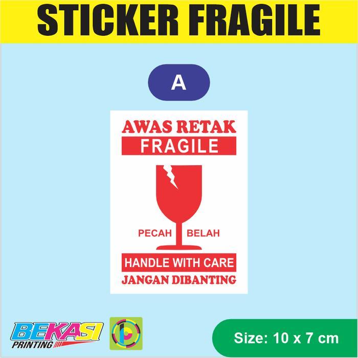 Sticker Fragile / Stiker Awas Barang Pecah Belah Uk. Besar