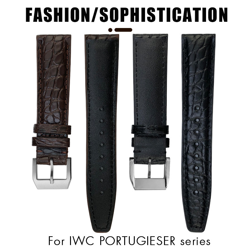 20mm 21mm 22mm Crocodile Skin Watchband for IWC Pilot Mark Portuguese Portofino Longines Omega Watch