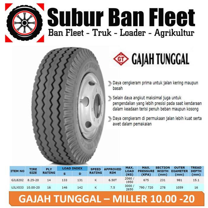GT MILLER 1000 - 20 BAN LUAR TRUK FUSO UKURAN 10.00 R20