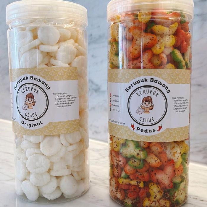 SIAPKIRIM Best Sr Combo Kerupuk Bawang (Cihui dan Cengkeh Pedas) Cemilan Snack Camilan Food READY