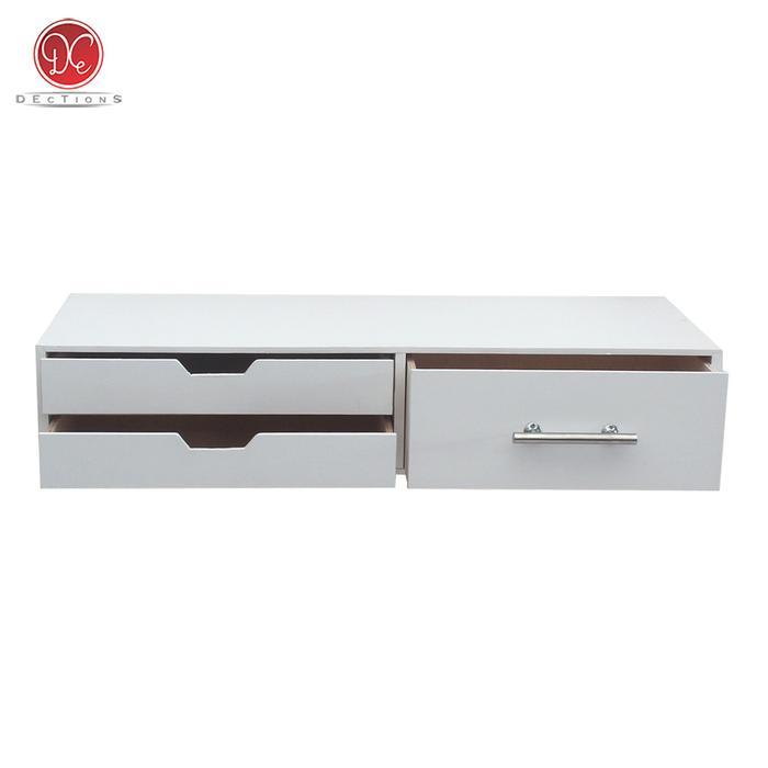 Dections Rak Dinding Ambalan 3 Laci 80x30cm Kotak Rias Makeup dengan Handle Minimalis