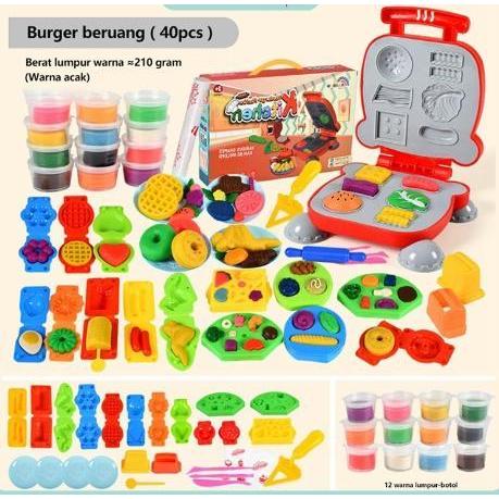 Mainan Cetakan Tanah Liat Plastik Warna-warni untuk Anak-anak, Mesin Mi Es Krim, Mesin Tanah Liat