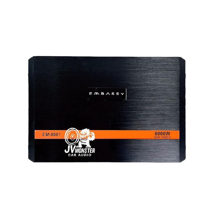 EMBASSY Power Monoblok EM-8001 1 Channel Mosfet Power Amplifier Class D 8000W Max Output 4 Ohm Car