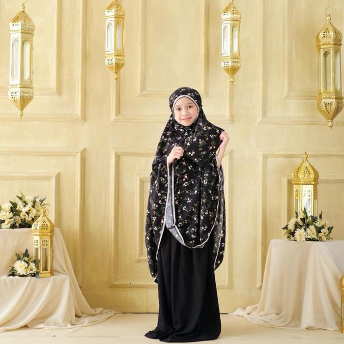 MUKENA RAYON ANAK COUPLE ZLATRA ROSE BLACK