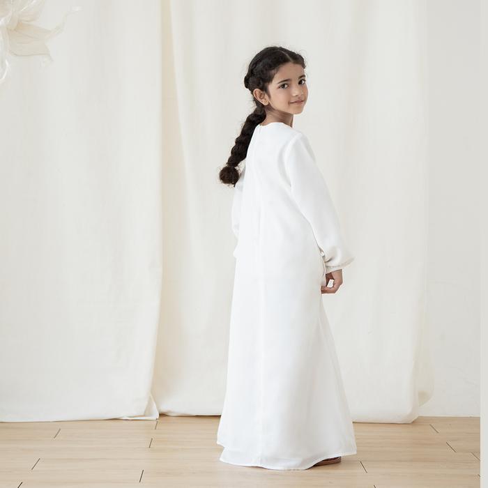 SADA KIDS BY ASKA LABEL - GAMIS ANAK WANITA BASIC POLOS WARNA PUTIH DAN ABU TUA