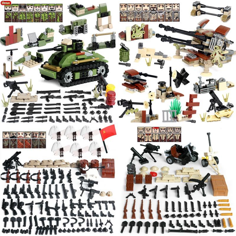 Oenux New WW2 The Battle of Berlin Model Military Small Building Block Brick Toy Mini German