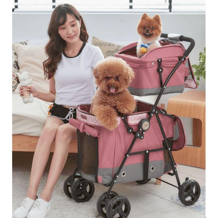 ORIGINAL Double Decker Pet Stroller Anjing & Kucing Pet Cargo Lerys READY STOCK