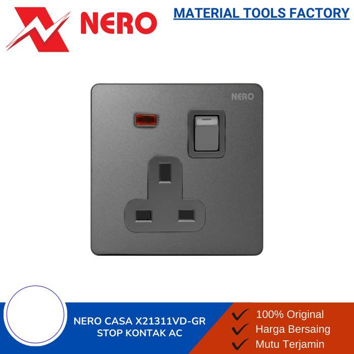 Promo Saklar Lampu - Stop Kontak - Saklar - Saklar Nero Casa X2 Grey - Saklar Nero - Nero Inbowdus -