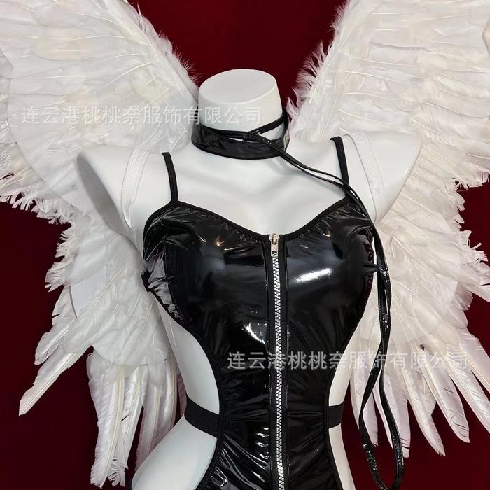 Lingeire Seksi Kulit Pu Backless Mini Dress Model Eropa Amerika Co