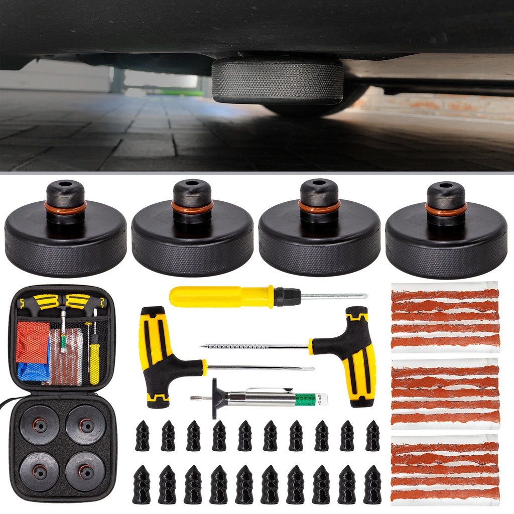 4Pcs Rubber Floor Lifting Jack Pad Axle Stand Adapter Pucks Tool Chassis For Tesla Model 3 S X Y Car