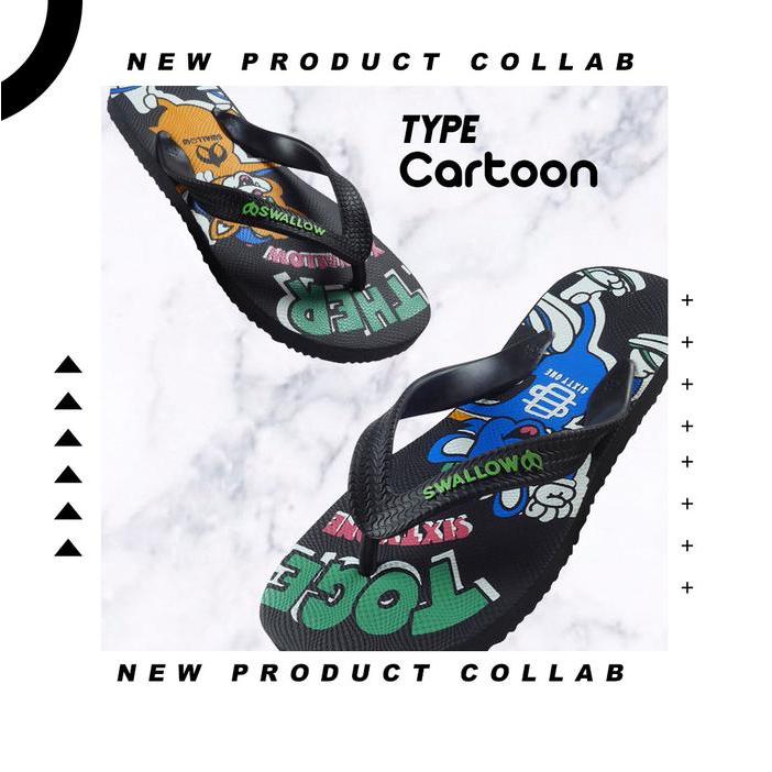 Premium SANDAL SWALLOW X NUMBER 61 - TIPE CARTOON - LTD ED 1/800 Terlaris