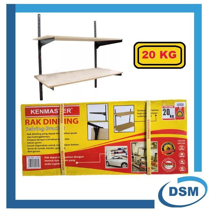 KENMASTER RAK DINDING 2 SUSUN BESI - SET TERMASUK PAPAN KAYU DAN SIKU