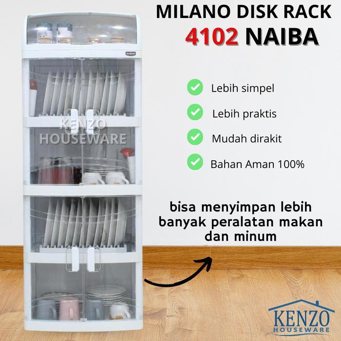 Rak Piring 5 Susun + Tutup Lemari Piring Gelas Storage Plastik Naiba