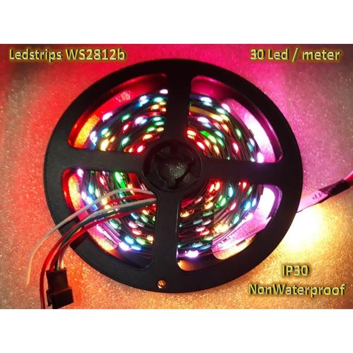 "New" RGB Smart LED Strip WS2812B WS2812 30led/meter NonWaterproof per 1roll