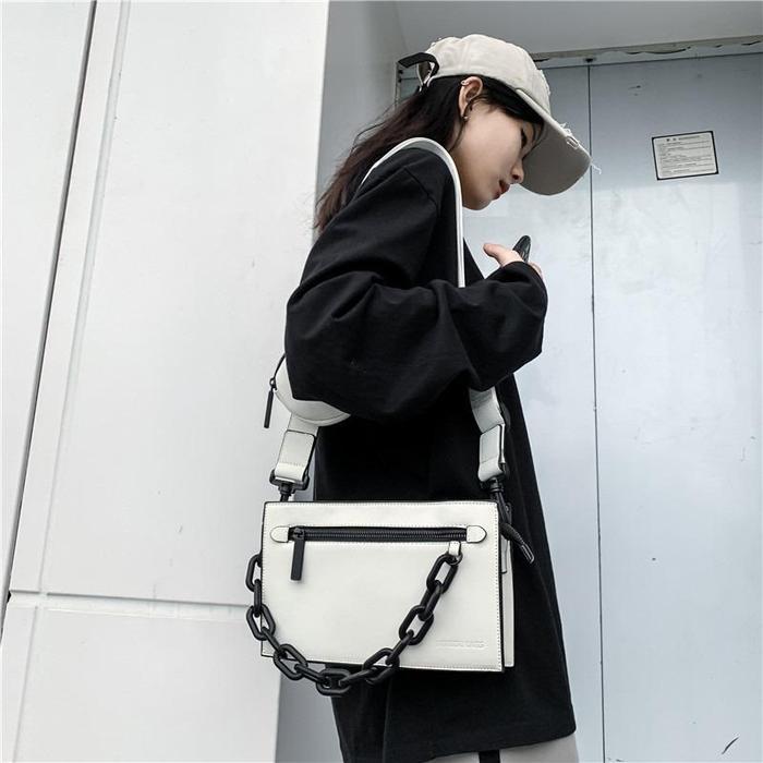 Aerostreet - Tas Selempang Pria Kulit Tas Kulit Pria Cowok Comfeed Abu Biru Putih