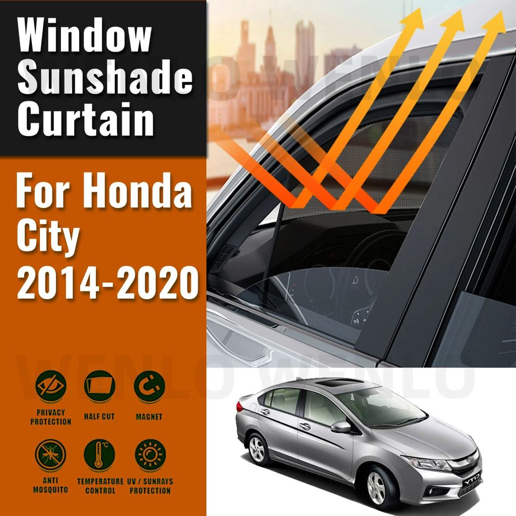 For Honda City 2014-2020 Magnetic Car Sunshade Shield Front Windshield Frame Curtain Net Baby Rear S