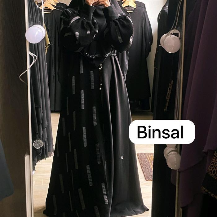 abaya yara jetblack khas saudi hikmat binsal exclusive Cantik Kombinasi