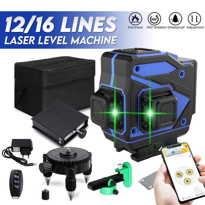 Promo 12 Line 3D 4D Laser Level Self Leveling Waterpass Laser + Remote