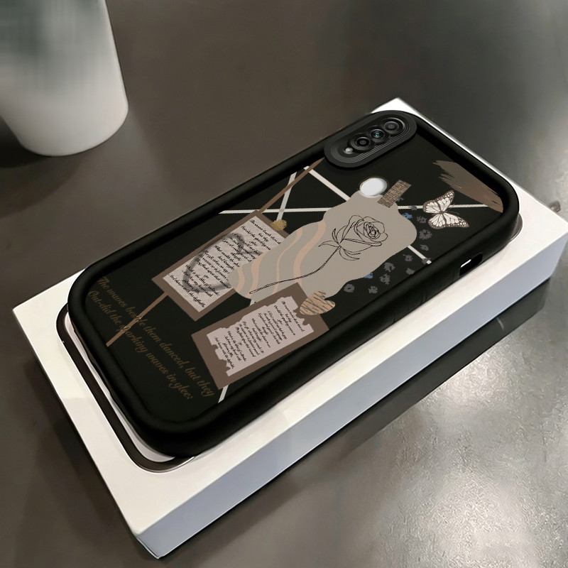 Casing Hp untuk OPPO A31 A8 Case Kartu pos mawar Kesing trendi baru Kasing Silikon Softcase Cesing