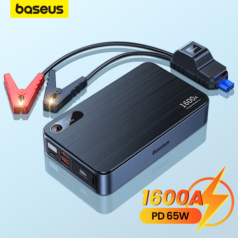 Baseus 1600A Car Jump Starter Power Bank 16000mAh 12V Starting Device Powerful Portable Charger PD