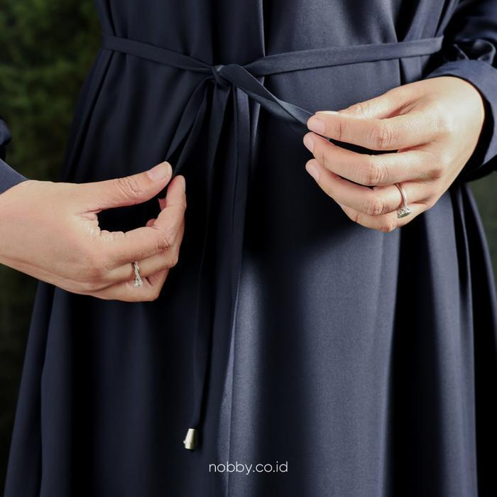 Nobby Naruna Dress Gamis Muslim Wanita Polos Siluet A Line Bahan Amina