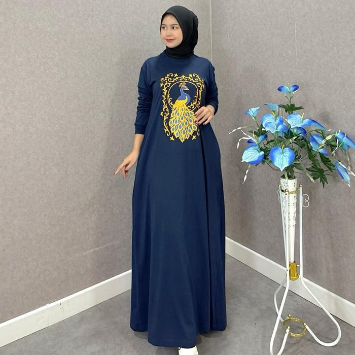 zeni ANINDYA DRESS Gamis kaos dress baju simple gamis harian Midi dress dress katun