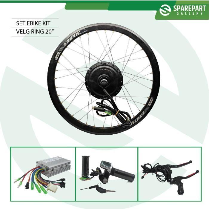 SET EBIKE KIT DINAMO MOTOR BLDC 36V 350W VELG RING20" SEPEDA LISTRIK