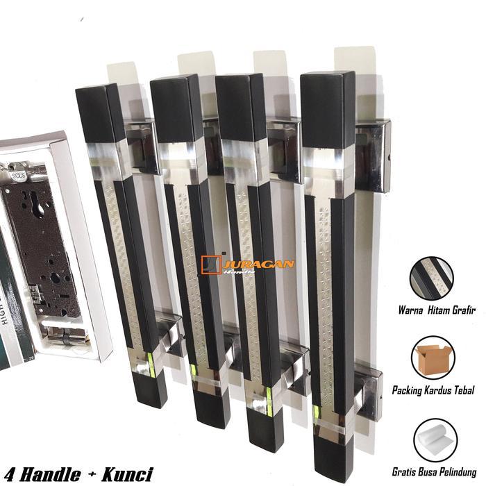 PROMO HANDLE PINTU SET KUNCI RUMAH 60 CM - GAGANG STAINLESS STEEL PINTU 2 DAUN - BODY KUNCI BODY