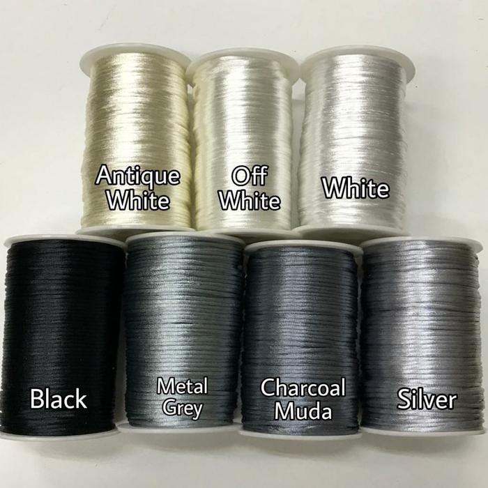 1 ROL - 2 MM TALI CINA BAHAN SATIN / TALI KUR SATIN / TALI GIOK / BAHAN GELANG