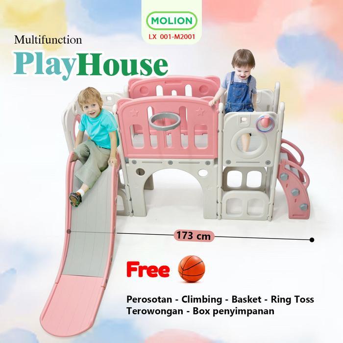ORIGINAL MOLION Playground Slide Set 6in1 Prosotan Mainan HDPE Playhouse Anak Indoor Taman Bermain
