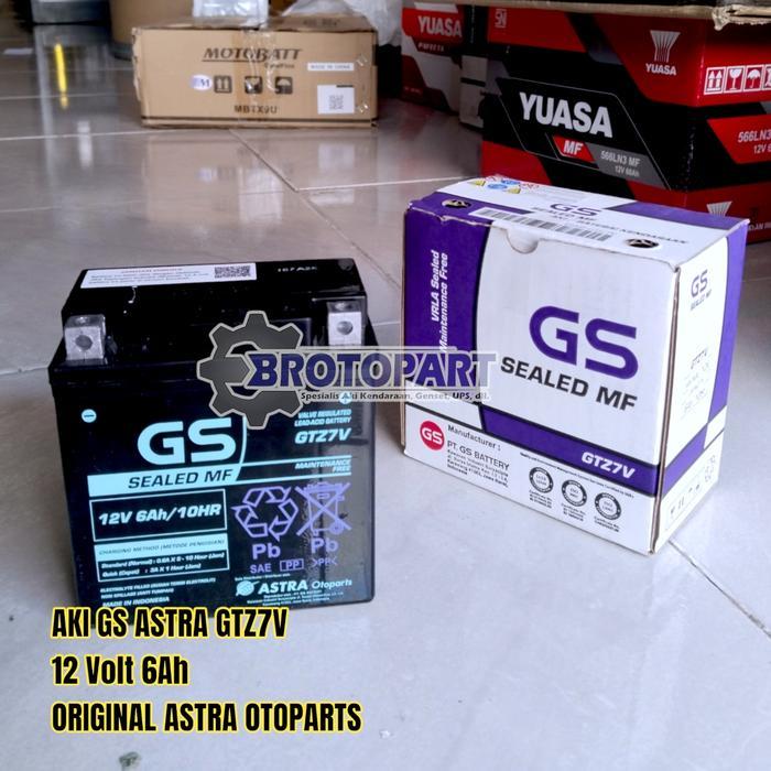 Aki Motor Gs Astra Otoparts Ori Gtz7V 12V 6Ah Accu Kering Siap Pakai